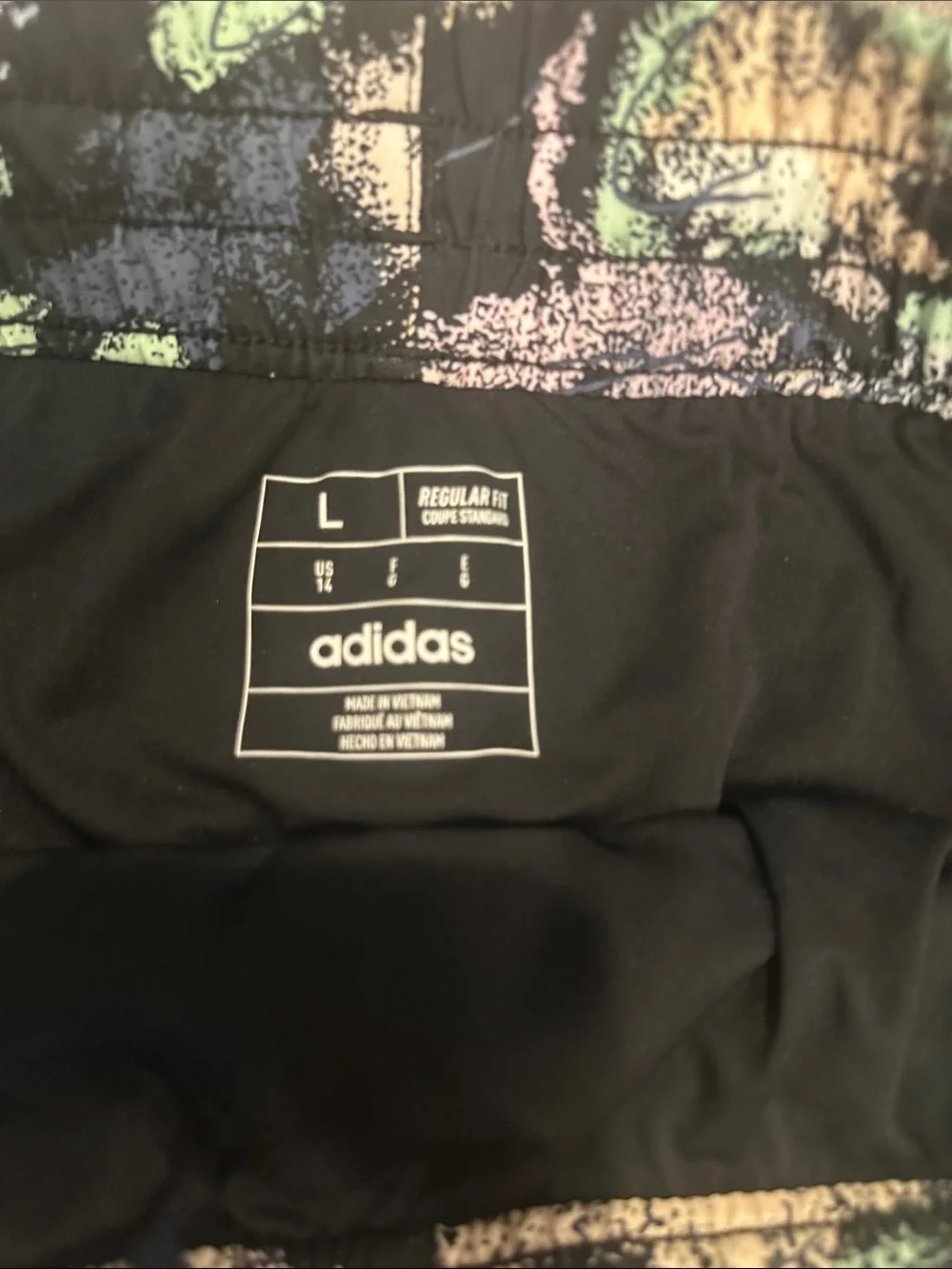 adidas Black Shorts with Pastel Abstract Print girls 14